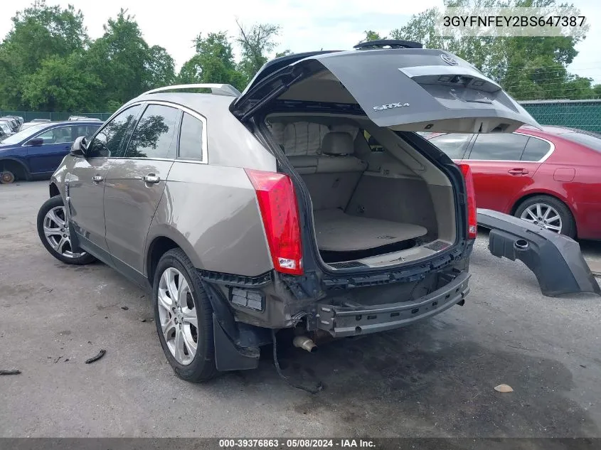 3GYFNFEY2BS647387 2011 Cadillac Srx Premium Collection