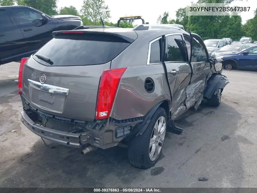 3GYFNFEY2BS647387 2011 Cadillac Srx Premium Collection