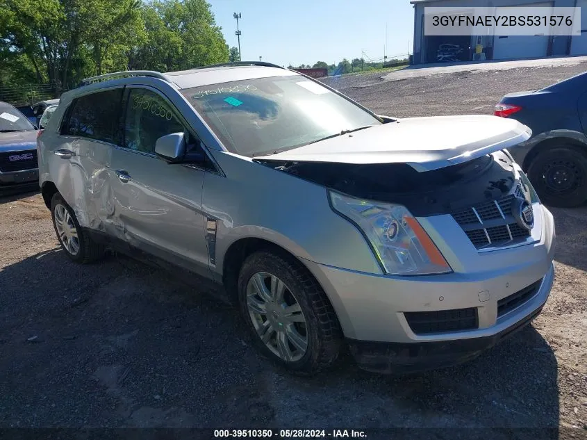 2011 Cadillac Srx Luxury Collection VIN: 3GYFNAEY2BS531576 Lot: 39510350