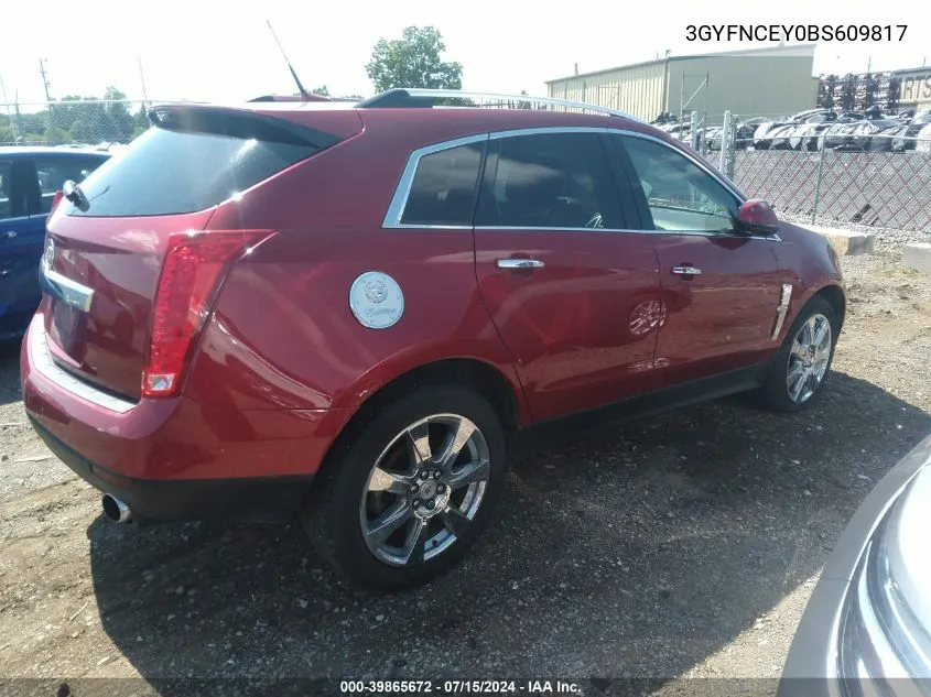 2011 Cadillac Srx Premium Collection VIN: 3GYFNCEY0BS609817 Lot: 39865672