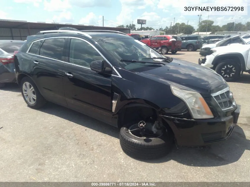 3GYFNAEY9BS672998 2011 Cadillac Srx Luxury Collection