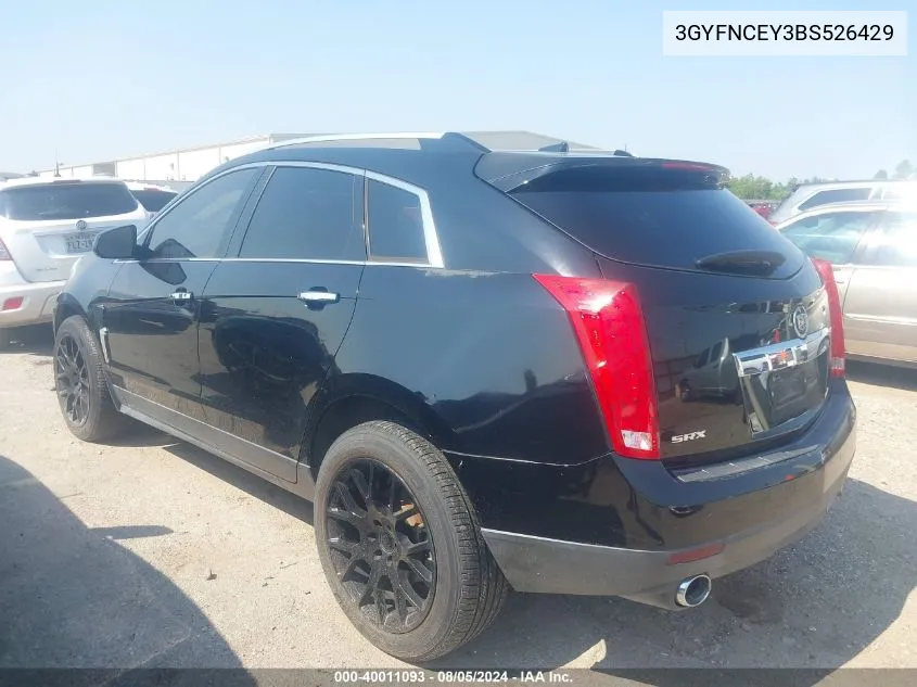 2011 Cadillac Srx Premium Collection VIN: 3GYFNCEY3BS526429 Lot: 40011093