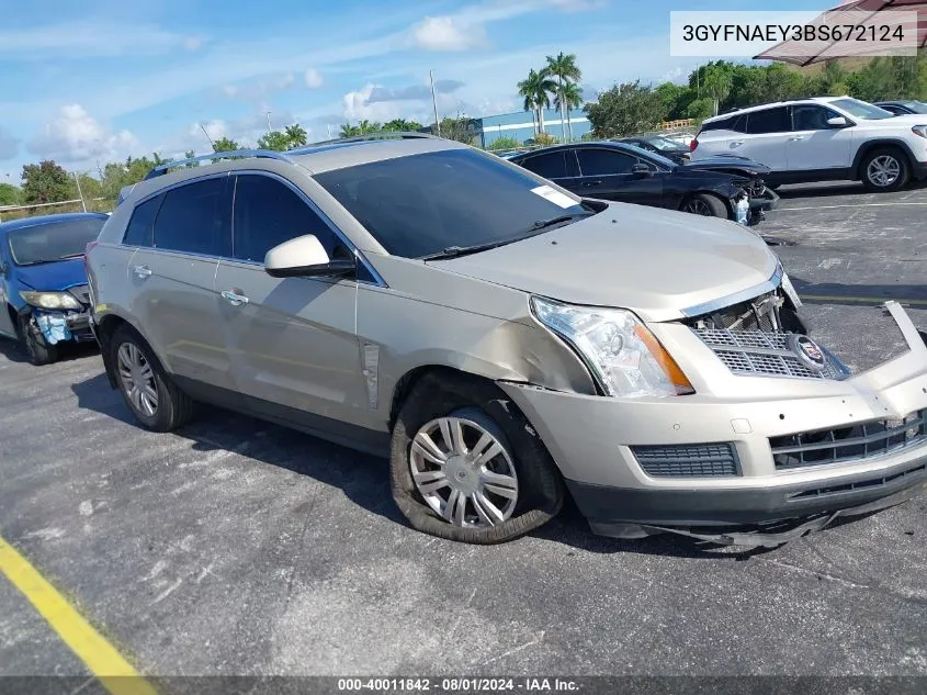 2011 Cadillac Srx Luxury Collection VIN: 3GYFNAEY3BS672124 Lot: 40011842