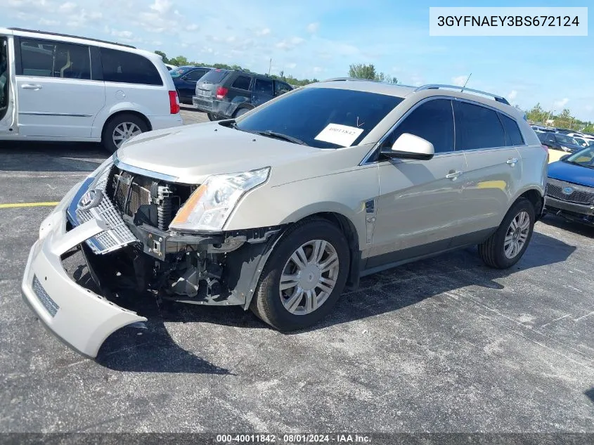 2011 Cadillac Srx Luxury Collection VIN: 3GYFNAEY3BS672124 Lot: 40011842