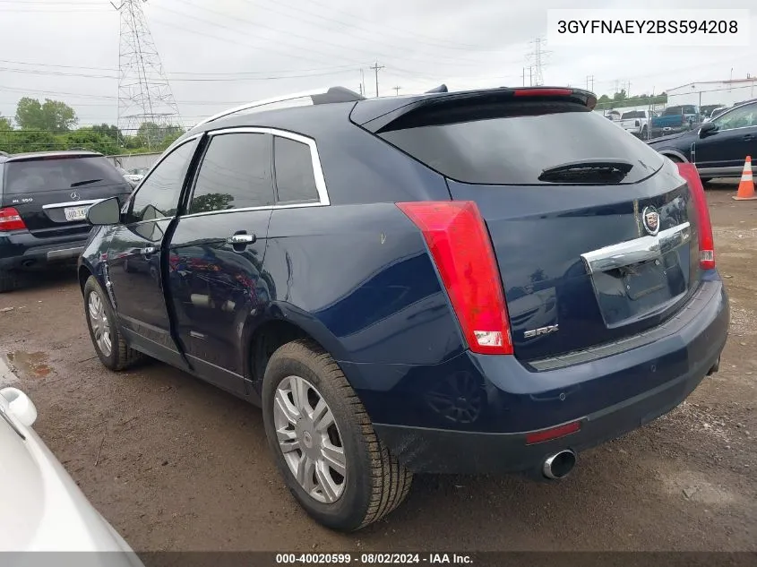 3GYFNAEY2BS594208 2011 Cadillac Srx Luxury Collection