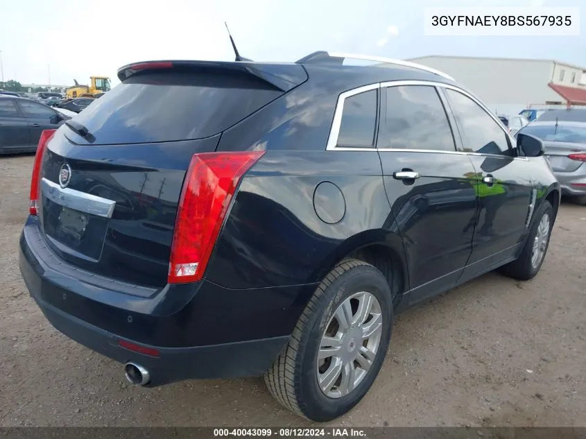 3GYFNAEY8BS567935 2011 Cadillac Srx Luxury Collection