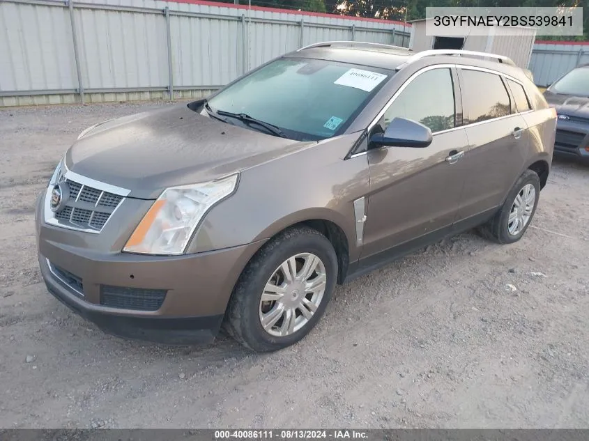 2011 Cadillac Srx Luxury Collection VIN: 3GYFNAEY2BS539841 Lot: 40086111