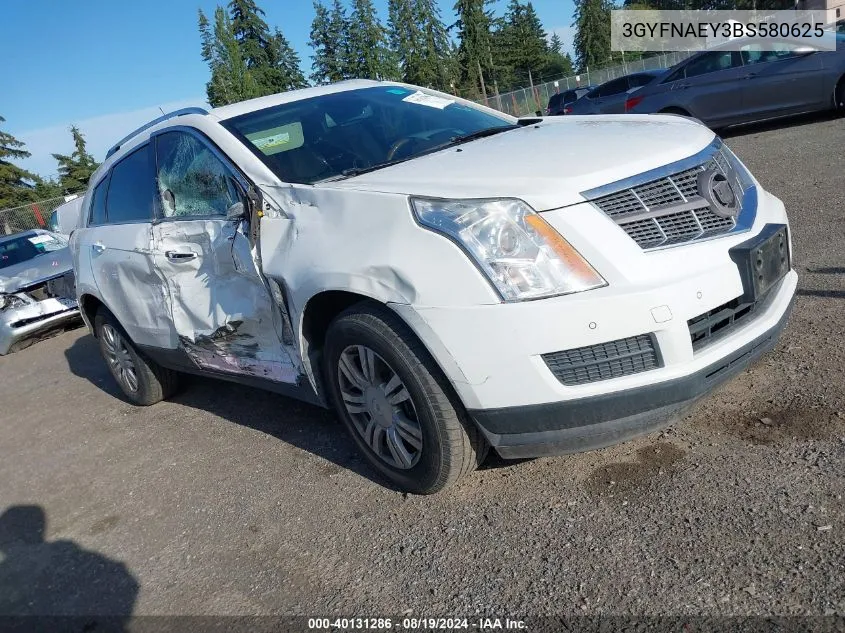 3GYFNAEY3BS580625 2011 Cadillac Srx Luxury Collection