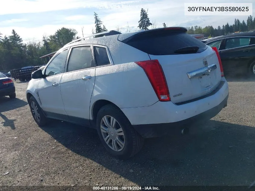 3GYFNAEY3BS580625 2011 Cadillac Srx Luxury Collection