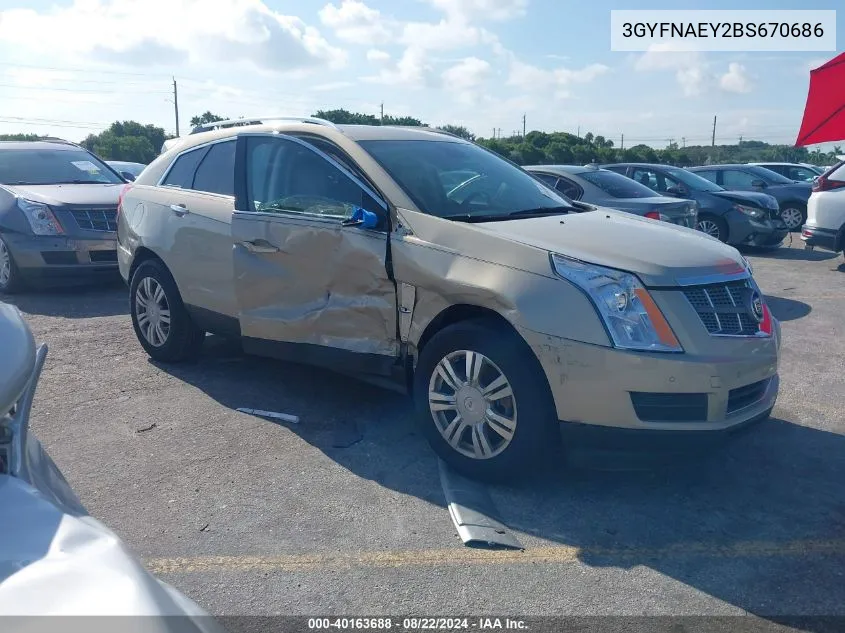 3GYFNAEY2BS670686 2011 Cadillac Srx Luxury Collection