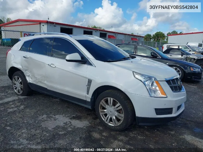 2011 Cadillac Srx Luxury Collection VIN: 3GYFNAEY0BS542804 Lot: 40195042