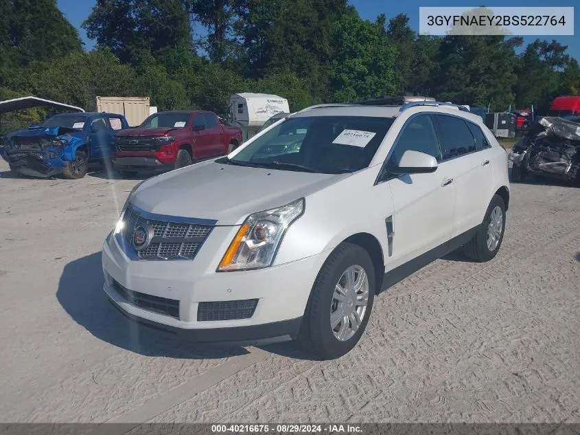 2011 Cadillac Srx Luxury Collection VIN: 3GYFNAEY2BS522764 Lot: 40216675