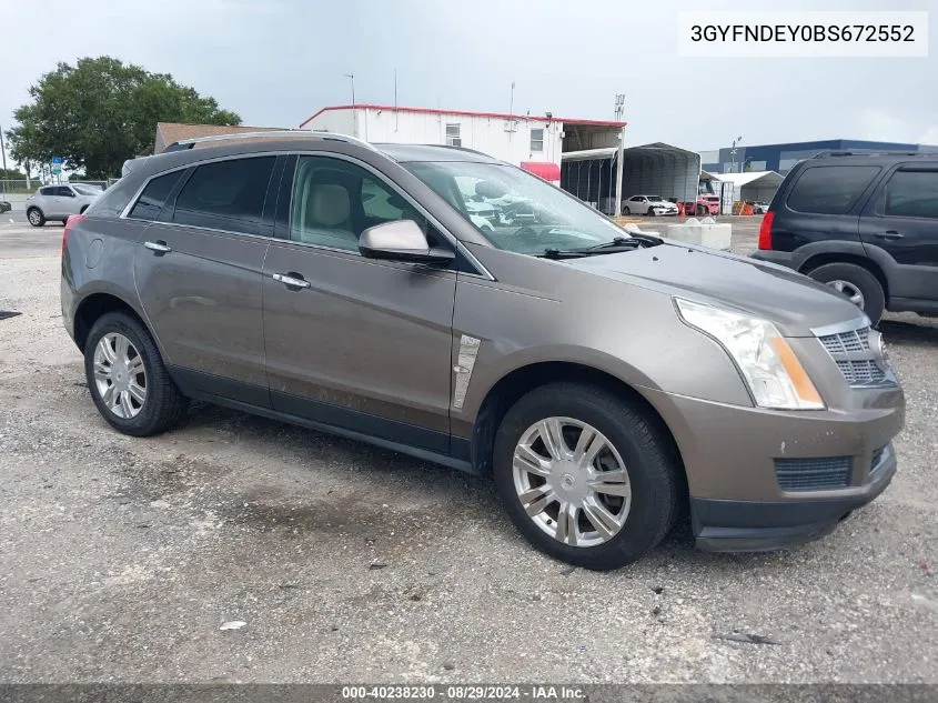 3GYFNDEY0BS672552 2011 Cadillac Srx Luxury Collection