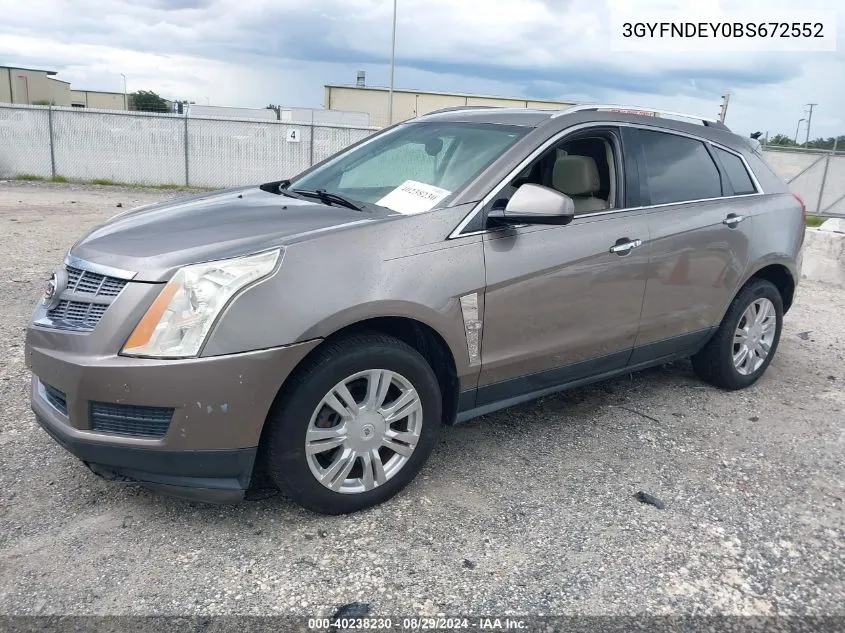 3GYFNDEY0BS672552 2011 Cadillac Srx Luxury Collection