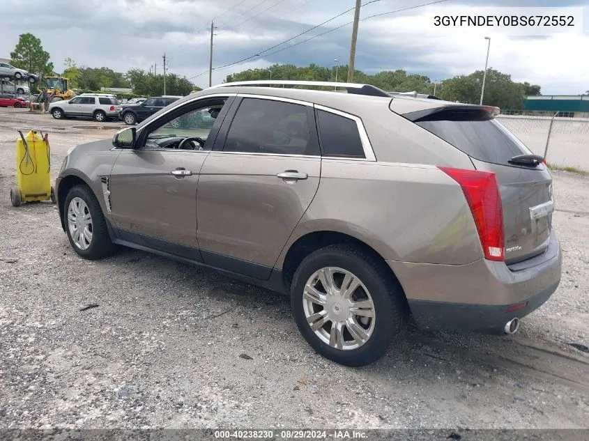 3GYFNDEY0BS672552 2011 Cadillac Srx Luxury Collection