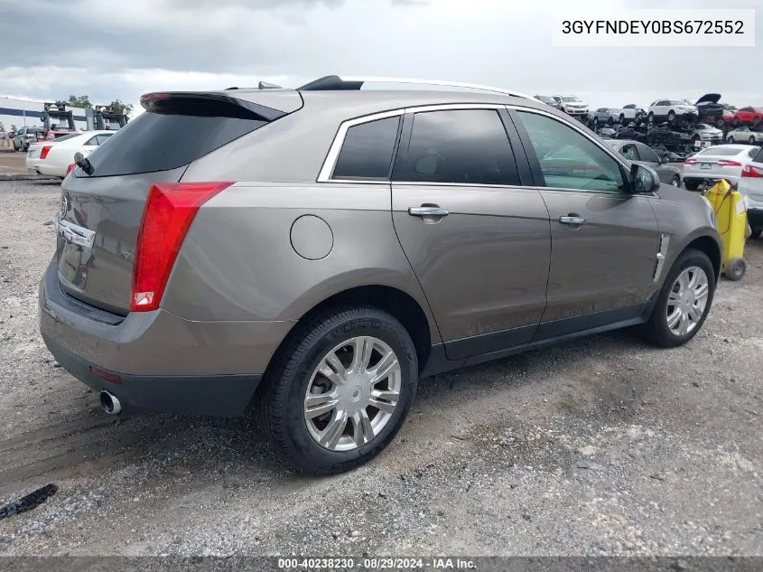 3GYFNDEY0BS672552 2011 Cadillac Srx Luxury Collection