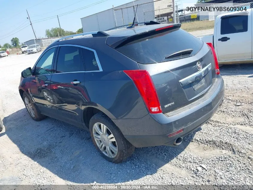 2011 Cadillac Srx Luxury Collection VIN: 3GYFNAEY9BS609304 Lot: 40239954