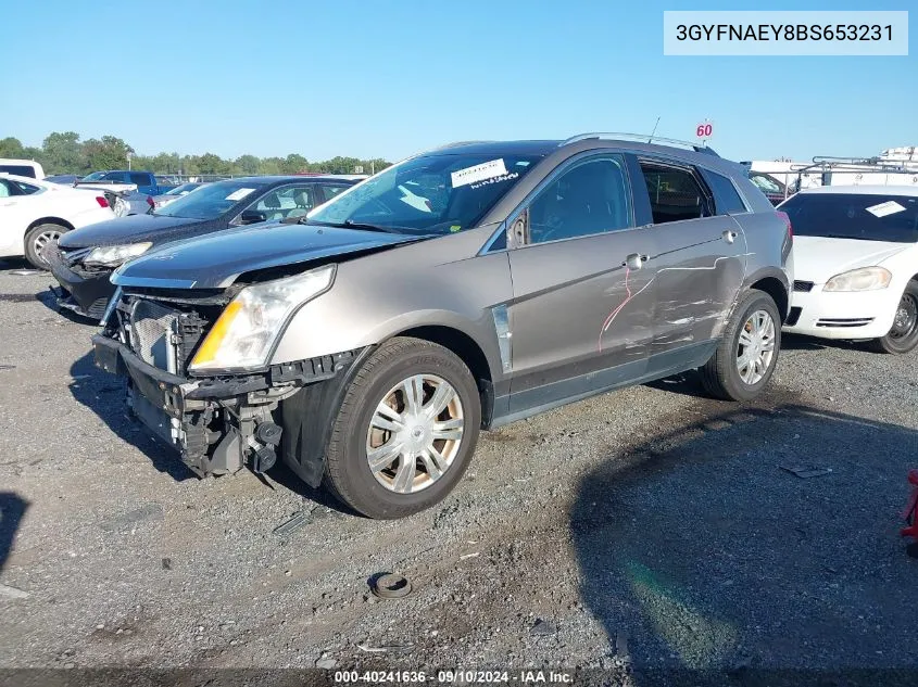 2011 Cadillac Srx Luxury Collection VIN: 3GYFNAEY8BS653231 Lot: 40241636