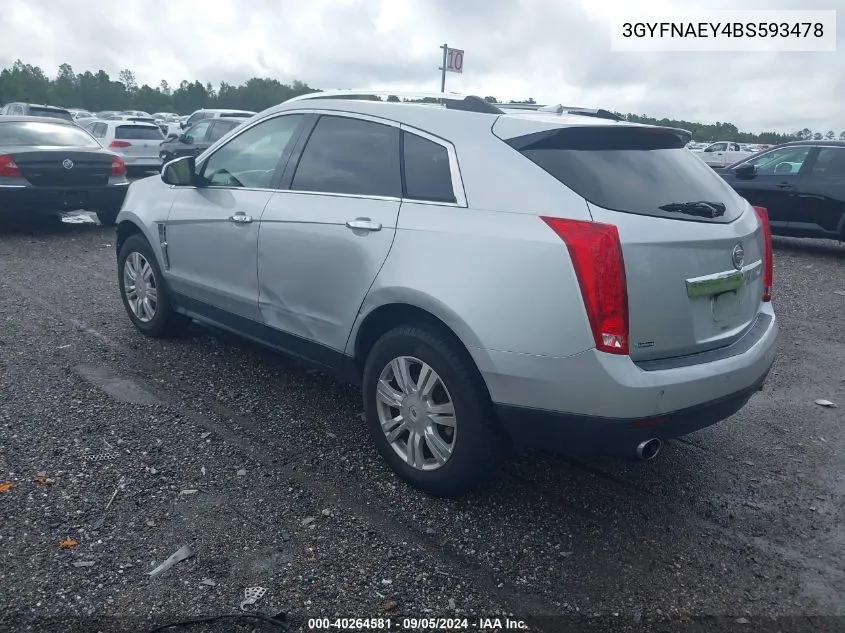 2011 Cadillac Srx Luxury Collection VIN: 3GYFNAEY4BS593478 Lot: 40264581