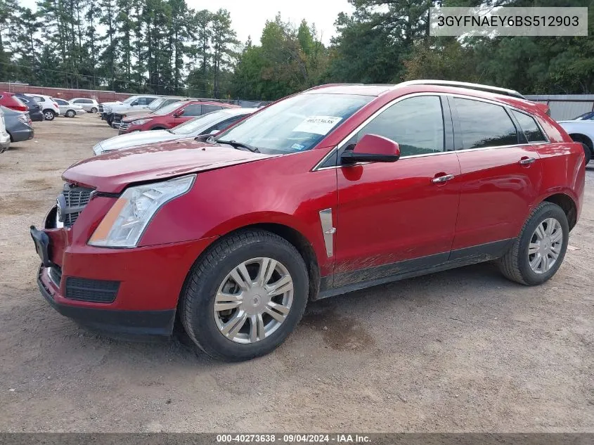 3GYFNAEY6BS512903 2011 Cadillac Srx Luxury Collection