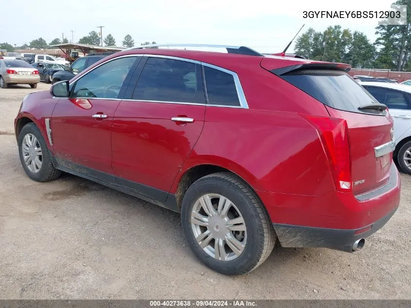 3GYFNAEY6BS512903 2011 Cadillac Srx Luxury Collection