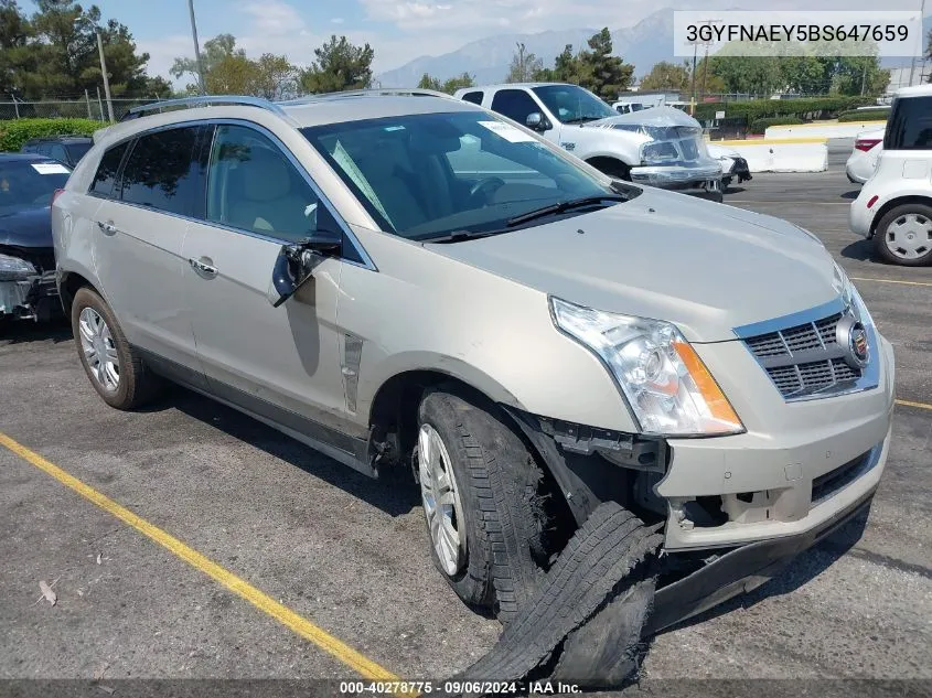 2011 Cadillac Srx Luxury Collection VIN: 3GYFNAEY5BS647659 Lot: 40278775