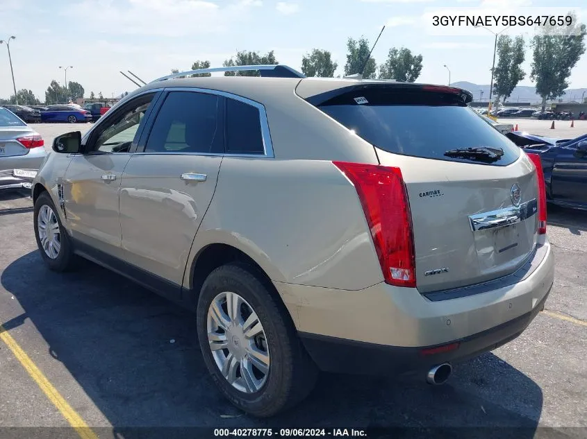 2011 Cadillac Srx Luxury Collection VIN: 3GYFNAEY5BS647659 Lot: 40278775