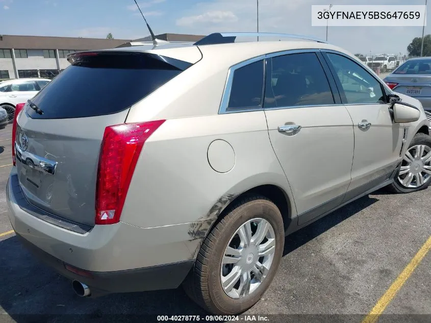 2011 Cadillac Srx Luxury Collection VIN: 3GYFNAEY5BS647659 Lot: 40278775