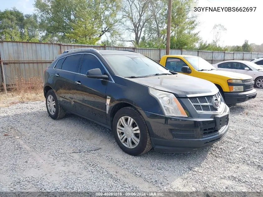 2011 Cadillac Srx Luxury Collection VIN: 3GYFNAEY0BS662697 Lot: 40281016