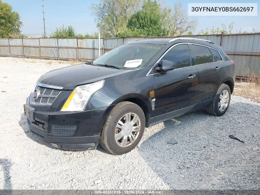 2011 Cadillac Srx Luxury Collection VIN: 3GYFNAEY0BS662697 Lot: 40281016