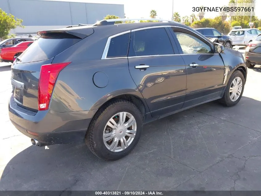 2011 Cadillac Srx Luxury Collection VIN: 3GYFNAEY4BS597661 Lot: 40313821