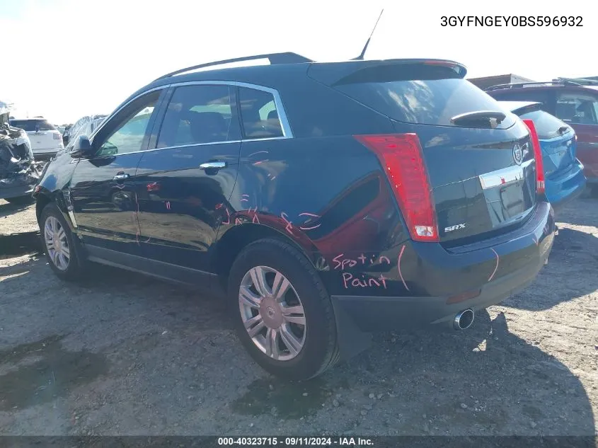 2011 Cadillac Srx Standard VIN: 3GYFNGEY0BS596932 Lot: 40323715