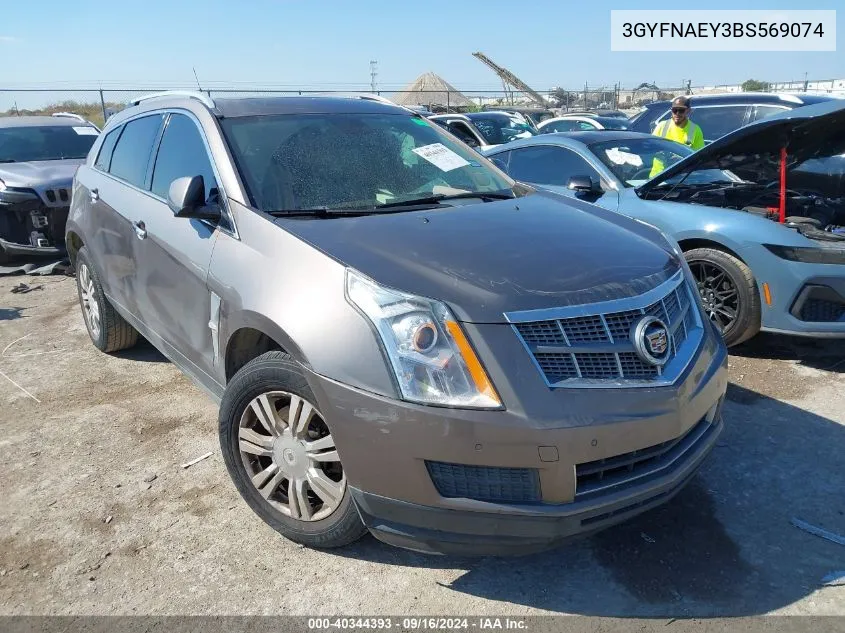 2011 Cadillac Srx Luxury Collection VIN: 3GYFNAEY3BS569074 Lot: 40344393