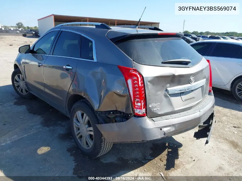 2011 Cadillac Srx Luxury Collection VIN: 3GYFNAEY3BS569074 Lot: 40344393