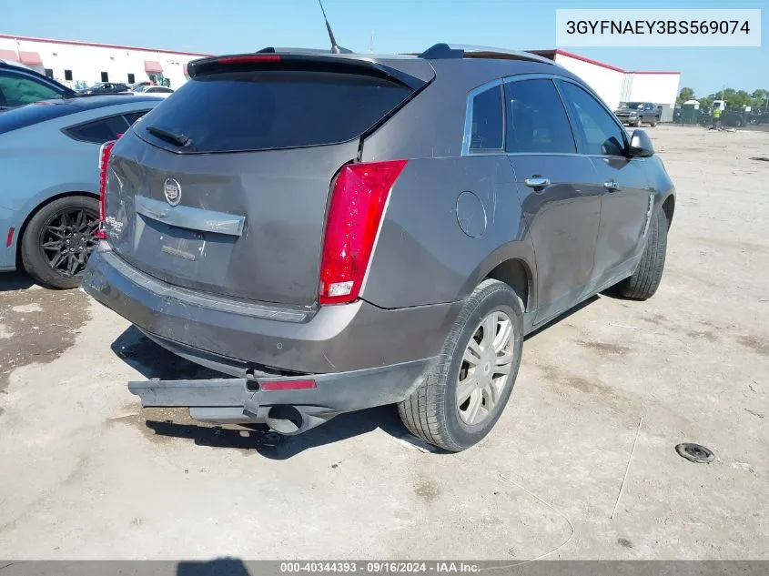 2011 Cadillac Srx Luxury Collection VIN: 3GYFNAEY3BS569074 Lot: 40344393