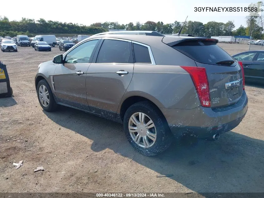 2011 Cadillac Srx Luxury Collection VIN: 3GYFNAEYXBS518588 Lot: 40346122