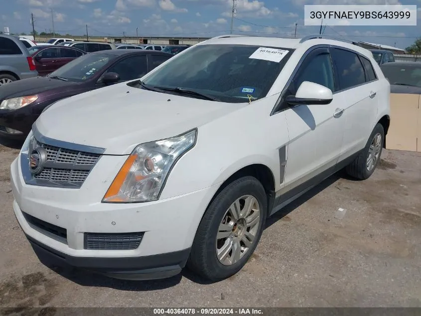 2011 Cadillac Srx Luxury Collection VIN: 3GYFNAEY9BS643999 Lot: 40364078