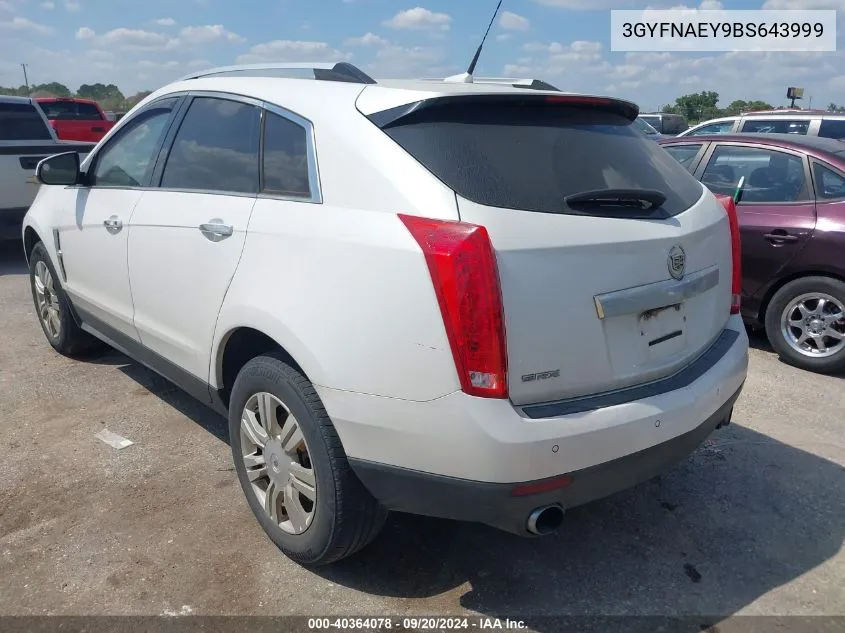 2011 Cadillac Srx Luxury Collection VIN: 3GYFNAEY9BS643999 Lot: 40364078