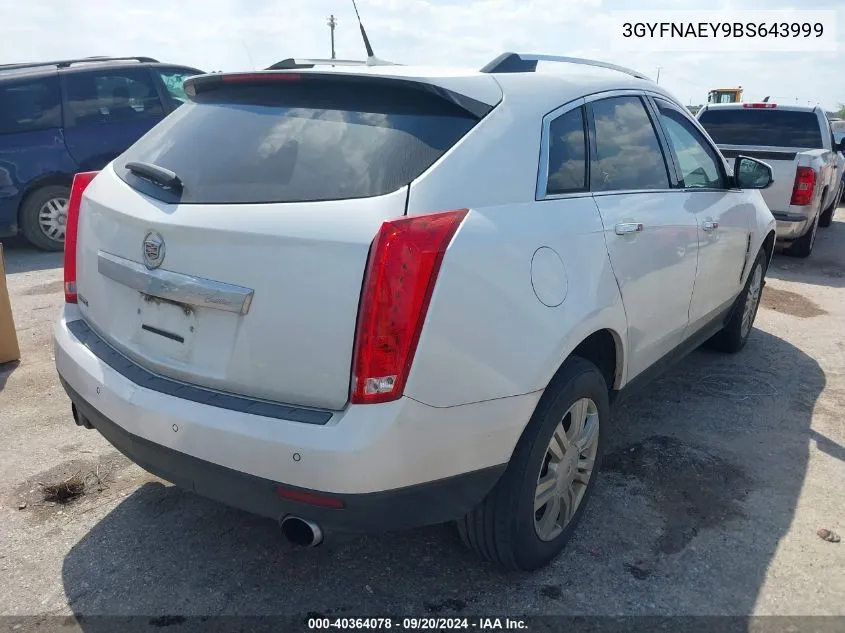 3GYFNAEY9BS643999 2011 Cadillac Srx Luxury Collection