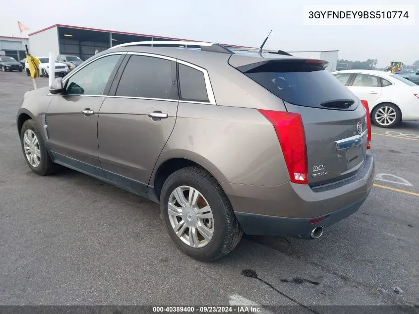 3GYFNDEY9BS510774 2011 Cadillac Srx Luxury Collection