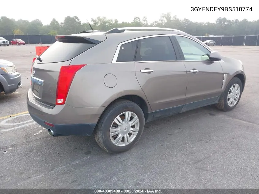 3GYFNDEY9BS510774 2011 Cadillac Srx Luxury Collection