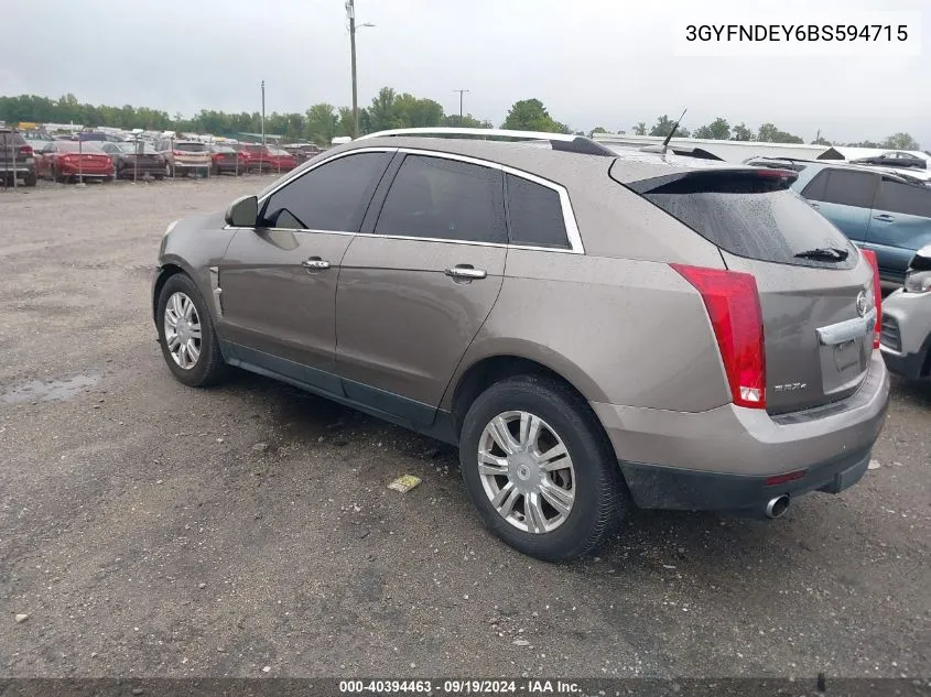 3GYFNDEY6BS594715 2011 Cadillac Srx Luxury Collection