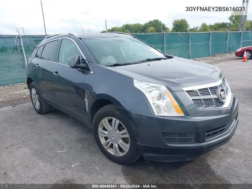 3GYFNAEY2BS616031 2011 Cadillac Srx Luxury Collection