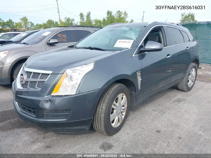 2011 Cadillac Srx Luxury Collection VIN: 3GYFNAEY2BS616031 Lot: 40440541