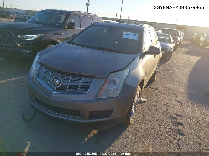 3GYFNAEY0BS579965 2011 Cadillac Srx Luxury Collection