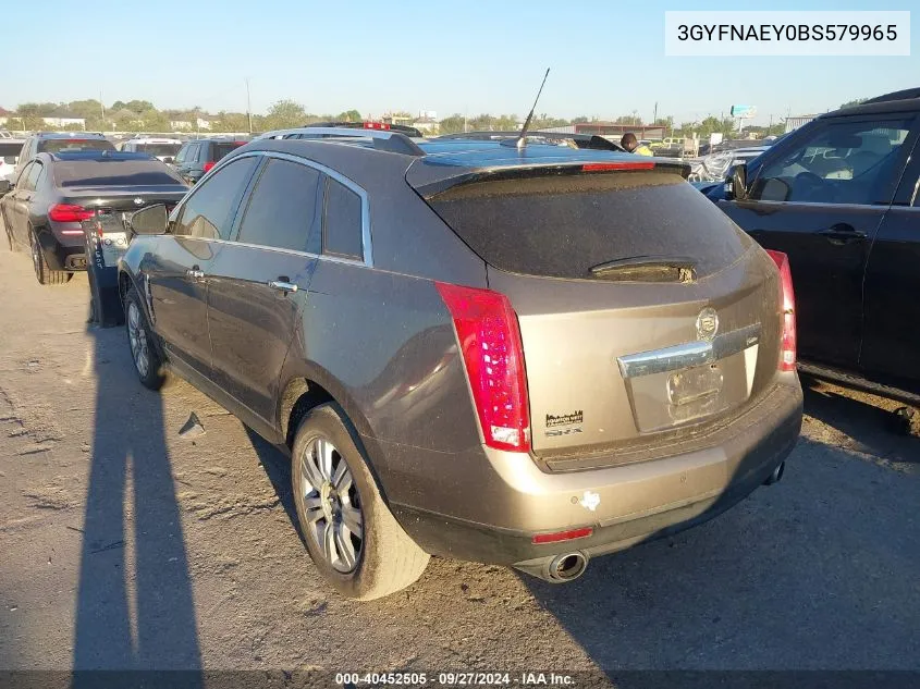 2011 Cadillac Srx Luxury Collection VIN: 3GYFNAEY0BS579965 Lot: 40452505