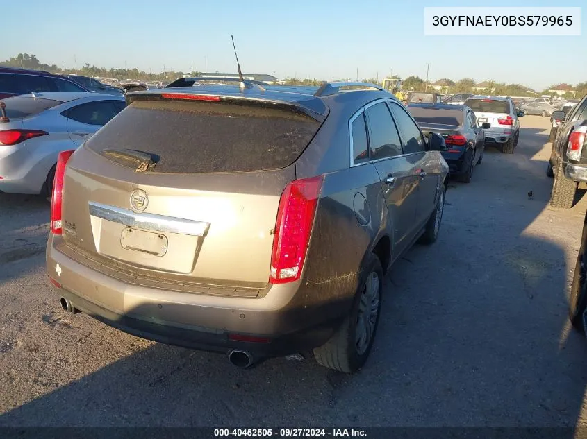 3GYFNAEY0BS579965 2011 Cadillac Srx Luxury Collection