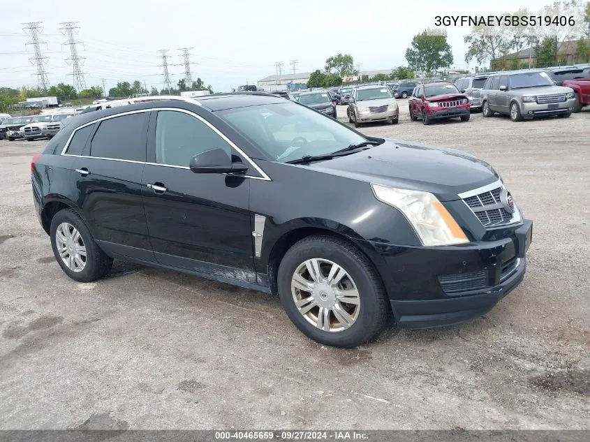 2011 Cadillac Srx Luxury Collection VIN: 3GYFNAEY5BS519406 Lot: 40465659