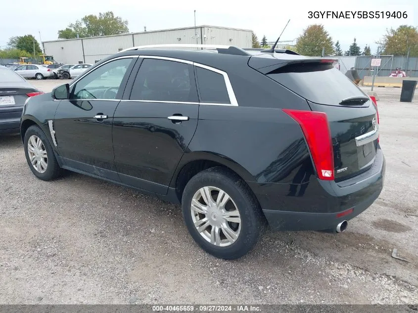 3GYFNAEY5BS519406 2011 Cadillac Srx Luxury Collection