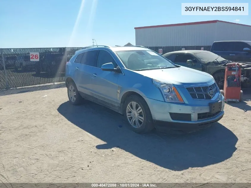 2011 Cadillac Srx Luxury Collection VIN: 3GYFNAEY2BS594841 Lot: 40472058